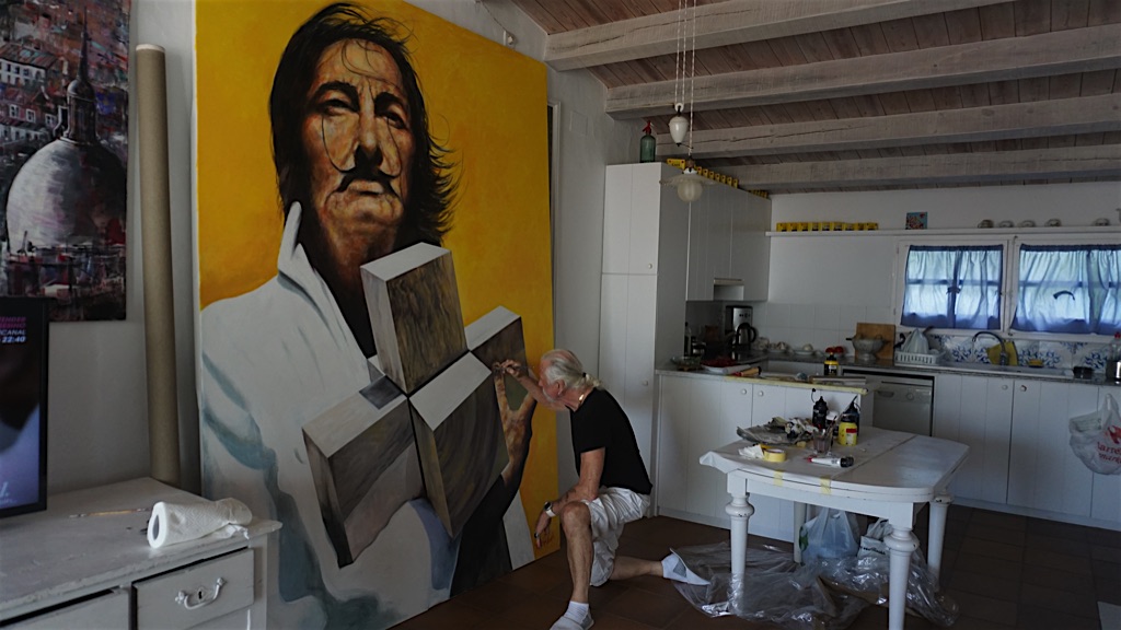 Painting Salvador Dali Portrait