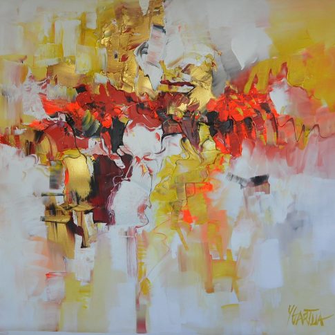 GOLDEN PARADISE · 120 x 120 cm (sold) by Paul Ygartua