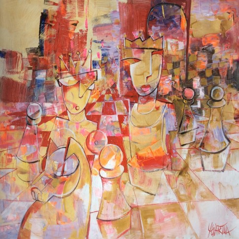 CHESS STRATEGIES · 120 x 120 cm by Paul Ygartua