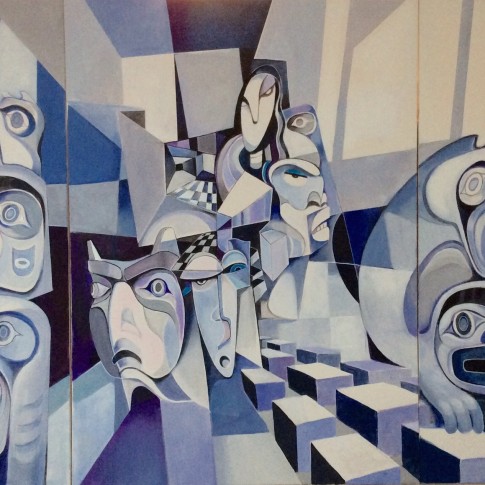 SPIRITUAL HAPPENING · Triptych 140 x 190 cm by Paul Ygartua